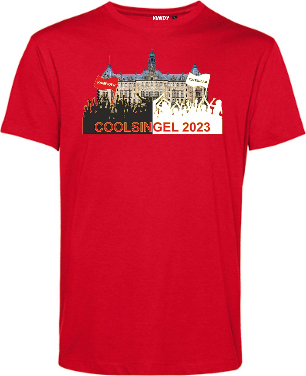 T-shirt Coolsingel 2023 | Feyenoord Supporter | Shirt Kampioen | Kampioensshirt | Rood | maat L